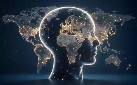 Abstrakte Darstellung eines menschlichen Kopfes mit einem globalen Netzwerk zur Visualisierung von Demenzrisikofaktoren. - Foto: über boerse-global.de