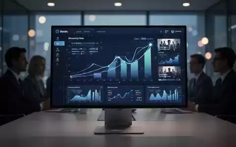 Moderne Datenvisualisierung von Streaming-Analysen und Wachstumscharts auf einem Monitor in einem Büro. - Foto: über boerse-global.de