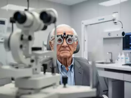 Ein Senior bei einer professionellen Augenuntersuchung in einer modernen Augenarztpraxis. - Foto: über boerse-global.de