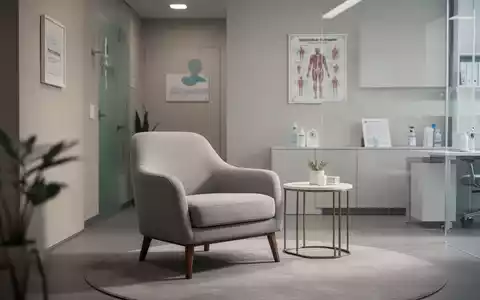 Ein leerer, einladender Sessel in einer modernen Praxis, der die psychotherapeutische Versorgung symbolisiert. - Foto: über boerse-global.de