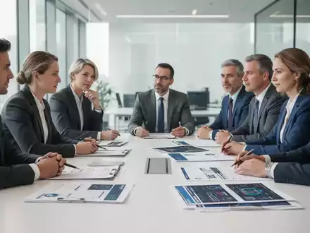 Fachleute in einem modernen Büro bei der Prüfung von Ausbildungsunterlagen und Dokumenten. - Foto: über boerse-global.de