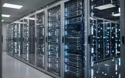 Moderne Serverräume in einem Rechenzentrum mit blauen Lichtakzenten als Symbol für KI-Technologie und Investitionen. - Foto: über boerse-global.de