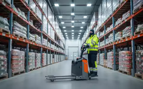 Ein moderner, gekühlter Logistikbereich mit Regalsystemen und einem Mitarbeiter in Arbeitskleidung bei der Kommissionierung. - Foto: über boerse-global.de
