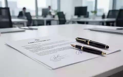 Ein unterschriebener Arbeitsvertrag und ein Füllfederhalter auf einem Schreibtisch als Symbol für rechtliche Absicherung. - Foto: über boerse-global.de