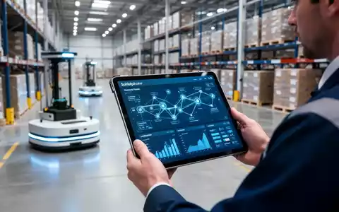 Ein Logistikmanager betrachtet digitale Lieferkettendaten auf einem Tablet in einem modernen Lagerhaus. - Foto: über boerse-global.de