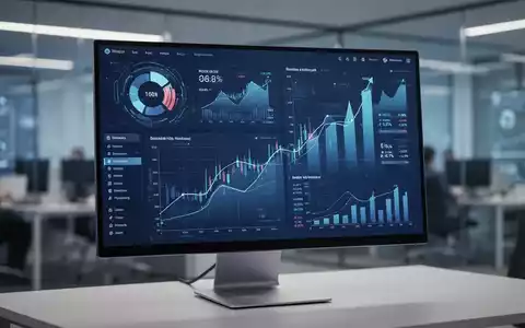 Digitale Finanzdiagramme und Datenvisualisierung auf einem Computermonitor in einem modernen Unternehmensbüro. - Foto: über boerse-global.de