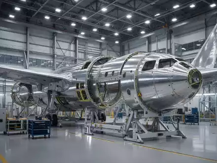 Moderne Flugzeugfertigung in einem Industriebetrieb mit Fokus auf technologische Präzision. - Foto: über boerse-global.de