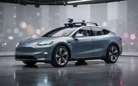 Moderner Elektro-SUV mit integrierter LiDAR-Sensorik in einem minimalistischen Studio. - Foto: über boerse-global.de