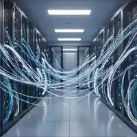 Moderne Serveranlage mit leuchtenden Glasfaserkabeln als Symbol für KI-Regulierung und Datensicherheit. - Foto: über boerse-global.de