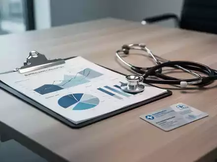 Ein Stethoskop und ein Klemmbrett mit Finanzdiagrammen auf einem Schreibtisch als Symbol für die gesetzliche Krankenversicherung. - Foto: über boerse-global.de