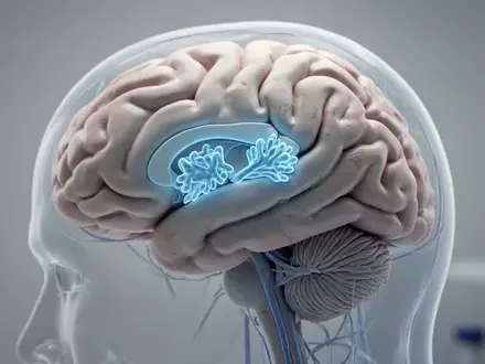 Hochauflösende medizinische 3D-Visualisierung des menschlichen Gehirns mit hervorgehobenem Plexus choroideus. - Foto: über boerse-global.de