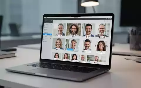 Ein Laptop-Bildschirm zeigt eine digitale Fotogalerie-App mit Gesichtserkennung und organisierten Bildordnern. - Foto: über boerse-global.de