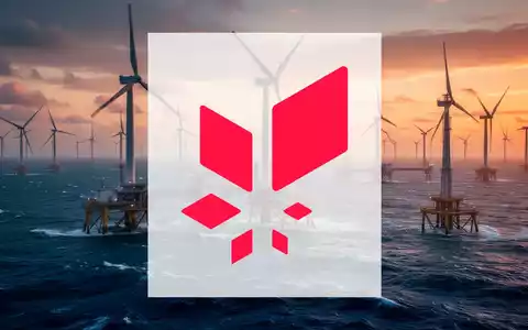 Moderne Offshore-Windkraftanlage in einem weiten Ozean bei Sonnenaufgang, symbolisch für die Energiewende. - Foto: über boerse-global.de