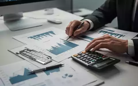 Hände mit Taschenrechner und Finanzdiagrammen auf einem Schreibtisch als Symbol für Gehaltsentwicklung und Inflation. - Foto: über boerse-global.de