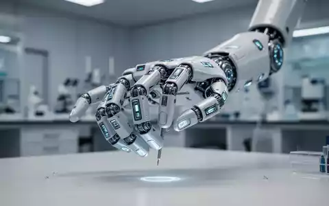 Nahaufnahme einer High-Tech-Roboterhand, die in einem modernen Forschungslabor eine präzise Aufgabe ausführt. - Foto: über boerse-global.de