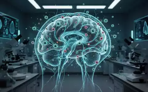 Hochauflösende medizinische Visualisierung des menschlichen Hippocampus mit leuchtenden Nervenbahnen und Immunzellen. - Foto: über boerse-global.de