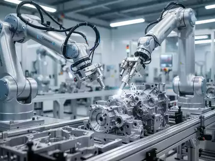 Ein kollaborativer Roboterarm bei der hochpräzisen Montage in einer modernen, automatisierten Industrieanlage. - Foto: über boerse-global.de