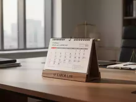 Ein moderner Büroarbeitsplatz mit einem Schreibtischkalender, der die arbeitsrechtliche Debatte um Feiertage symbolisiert. - Foto: über boerse-global.de
