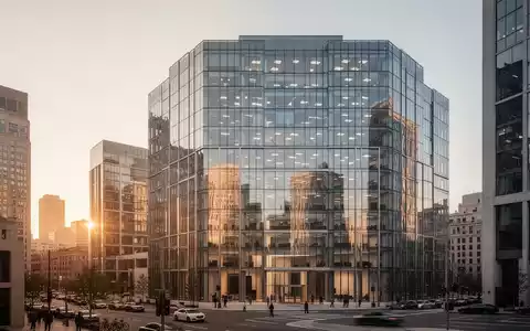 Modernes Bürogebäude in einem Finanzviertel bei Sonnenuntergang. - Foto: über boerse-global.de