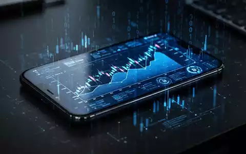 Ein modernes Smartphone auf einem dunklen Schreibtisch, beleuchtet durch digitale Grafiken, die Cybersicherheitsrisiken symbolisieren. - Foto: über boerse-global.de