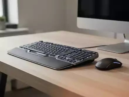 Ein ergonomisches Tastatur- und Maus-Set auf einem modernen Schreibtisch in einem Homeoffice. - Foto: über boerse-global.de