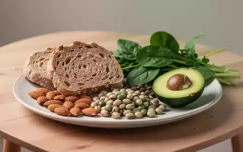 Eine Auswahl gesunder Lebensmittel wie Vollkornprodukte, Nüsse, Hülsenfrüchte und grünes Gemüse auf einem Holztisch. - Foto: über boerse-global.de