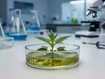 Laborumgebung mit einer Petrischale und einem Pflanzenextrakt zur Erforschung neuroprotektiver Wirkstoffe. - Foto: über boerse-global.de