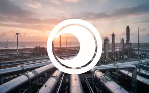 Moderne Wasserstoff-Infrastruktur mit industriellen Pipelines in einer weitläufigen Küstenlandschaft bei Sonnenaufgang. - Foto: über boerse-global.de