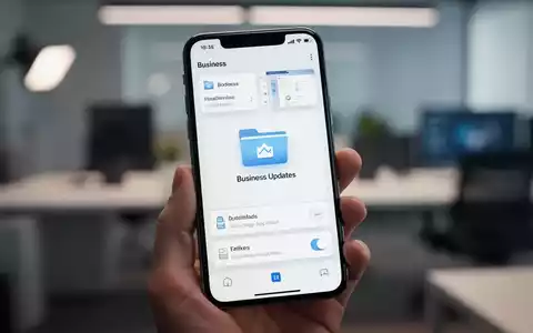 Ein Smartphone-Bildschirm zeigt eine neue organisierte Ordneroberfläche für Geschäftsnachrichten auf einer digitalen Plattform. - Foto: über boerse-global.de