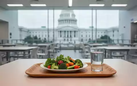 Ein hölzernes Tablett mit frischem Bio-Gemüse in einer modernen Kantine, symbolisch für die staatliche Lebensmittelbeschaffung. - Foto: über boerse-global.de