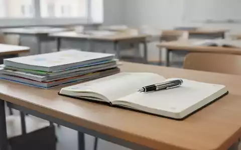 Ein moderner Schreibtisch in einem Klassenzimmer mit Lehrmaterialien, der die finanzielle Aufwertung des Lehrberufs symbolisiert. - Foto: über boerse-global.de