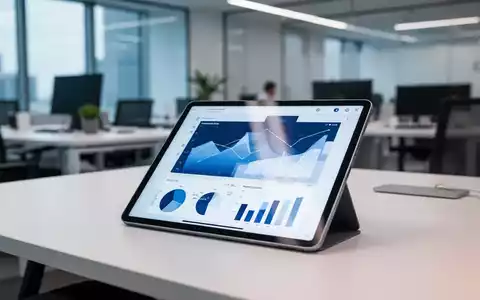 Ein modernes Büro mit einem Tablet, das Datenvisualisierungen für Nachhaltigkeitsberichte anzeigt. - Foto: über boerse-global.de