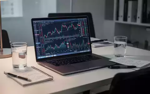 Ein moderner Schreibtisch mit Laptop, der Börsencharts anzeigt, sowie Notizen zur Finanzplanung. - Foto: über boerse-global.de
