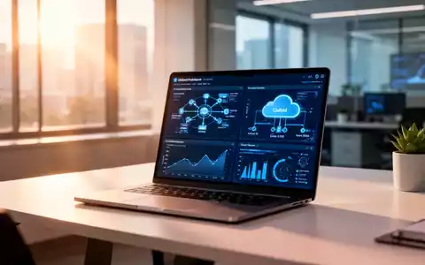 Moderner Arbeitsplatz mit Laptop und Daten-Dashboards zur Visualisierung digitaler Unternehmensprozesse. - Foto: über boerse-global.de