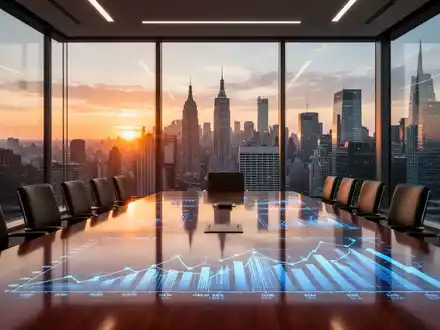 Moderne Büroetage mit Blick auf eine Skyline, die institutionelle Finanzinvestitionen und regulatorische Meilensteine symbolisiert. - Foto: über boerse-global.de