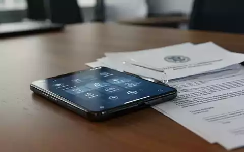 Ein Smartphone mit einer App neben offiziellen Dokumenten auf einem Bürotisch als Symbol für digitale Behördenprozesse. - Foto: über boerse-global.de