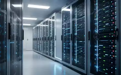 Moderne Serveranlage in einem deutschen Rechenzentrum zur sicheren und datenschutzkonformen Speicherung von KI-Daten. - Foto: über boerse-global.de