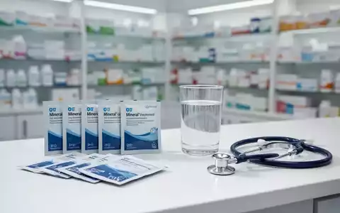 Ein Glas Wasser und Nahrungsergänzungsmittel-Sticks neben einem Stethoskop auf einem Apothekentresen. - Foto: über boerse-global.de