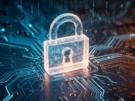 Symbolische Darstellung von Cybersicherheit mit einem digitalen Vorhängeschloss auf einer Leiterplatte. - Foto: über boerse-global.de