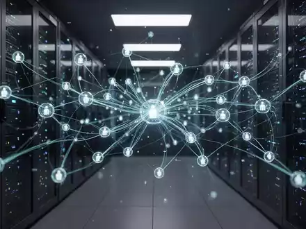 Digitale Visualisierung vernetzter Netzwerkknoten und Datenströme, die globale Cybersicherheitsinfrastruktur darstellen. - Foto: über boerse-global.de