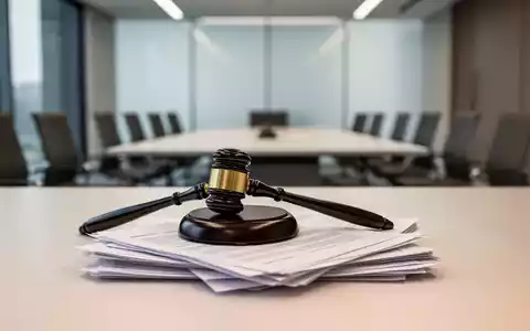 Ein Richterhammer auf Rechtsdokumenten in einem modernen Büro als Symbol für arbeitsrechtliche Entscheidungen. - Foto: über boerse-global.de