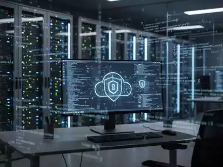 Cyber-Sicherheitszentrum mit Serverracks und digitaler Datenüberwachung als Symbol für Sicherheitsrisiken in der Cloud. - Foto: über boerse-global.de