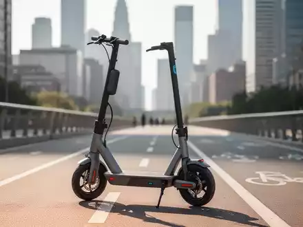 Moderner E-Scooter auf einem städtischen Radweg bei sonnigem Wetter. - Foto: über boerse-global.de