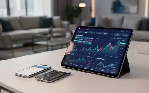 Smartphone und Tablet auf einem Schreibtisch, die digitale Finanzberechnungen und Zinskurven zur Kreditplanung anzeigen. - Foto: über boerse-global.de