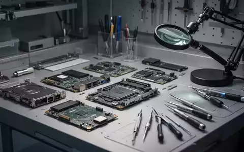 Ein organisierter Werkstatttisch mit Präzisionswerkzeugen und elektronischen Bauteilen zur Reparatur. - Foto: über boerse-global.de