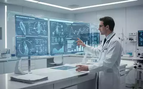Ein Arzt interagiert mit einem digitalen System zur medizinischen Datenverwaltung in einer modernen Klinik. - Foto: über boerse-global.de