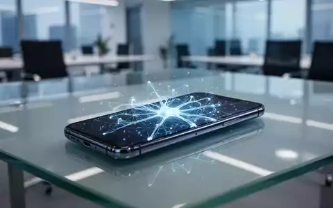 Modernes Smartphone mit leuchtender KI-Netzwerkoberfläche auf einem Schreibtisch, symbolisiert Apples KI-Ökosystem. - Foto: über boerse-global.de