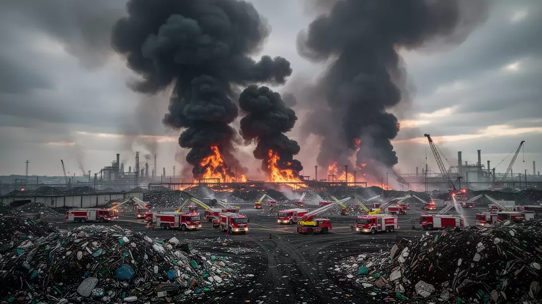Emergency response teams are attending a significant fire at the Stoneyhill Quarry landfill site near Peterhead, with local road closures in place and the public urged to avoid the area.