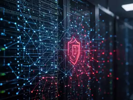 Abstrakte digitale Darstellung von Schadsoftware und Netzwerksicherheit mit leuchtenden Datenstrukturen im Hintergrund. - Foto: über boerse-global.de