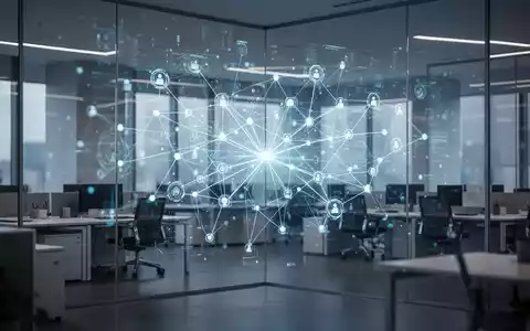 Digitale Netzwerkgrafik auf einer Glaswand in einem modernen Büro als Symbol für KI-Regulierung. - Foto: über boerse-global.de